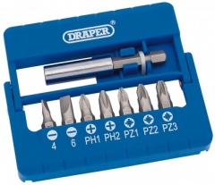 Draper Mag. Holder & Bit Set 8pc