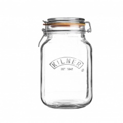 KILNER CLIP TOP SQUARE JAR 1.5LT (20CM X 10CM)