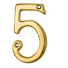 LARGE BRASS NUMERAL - No. 5