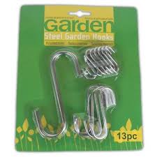 Garden S Hook Mix 13pk Chrome