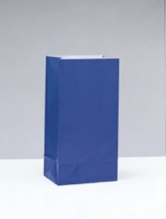 12 PAPER PARTY BAGS -ROYAL BLUE