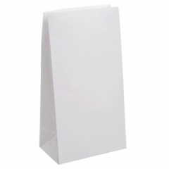 12 PAPER PARTY BAGS-WHITE