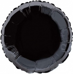 18'' Pkg Round Black Foil Bln