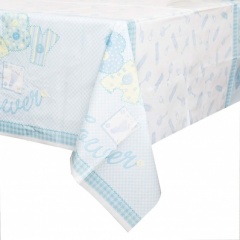 Baby Blue Stitching Plastic Tablecover