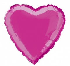 18'' PKG Heart Hot Pink Foil Balloon