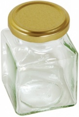 Tala Square Jar Gold Screw Lid 130Ml/5Oz