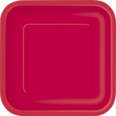 14 Ruby Red 9'' Square Plates