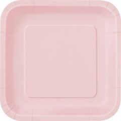 14 Pastel Pink 9'' Square Plates