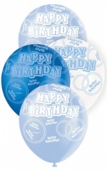 6 12'' Blue Hb Glitz Balloons