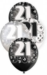 6 12'' Black Glitz Balloon - 21