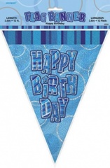 Blue Glitz Hb Flag Banner 12ft