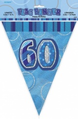 Blue Glitz 60 Flag Banner 12ft