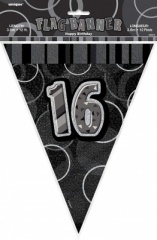 Black Glitz 16 Flag Bannr 12ft