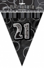 Black Glitz 21 Flag Bannr 12ft