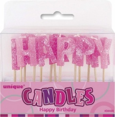 13 Glitz Pink Hb Pick Candles