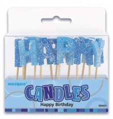 13 Glitz Blue Hb Pick Candles