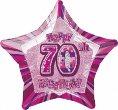 20'' Pkg Pink Star Prism 70 Balloon