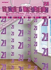 6 Glitz Pink 21 Hang Decor 5ft