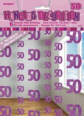 6 Glitz Pink 50 Hang Decor 5ft