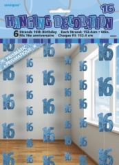 6 Glitz Blue 16 Hang Decor 5ft