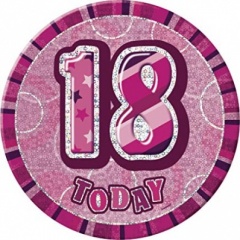 Pink Glitz 6'' Badge- 18