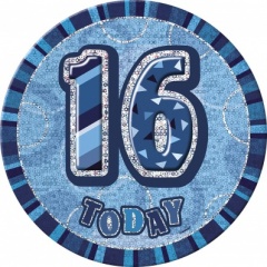 Blue Glitz 6'' Badge- 16