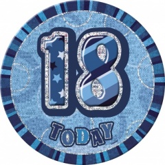 Blue Glitz 6'' Badge- 18