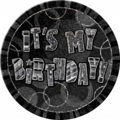 Black Glitz 6'' Badge-birthday