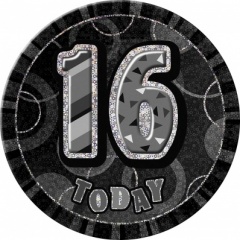 Black Glitz 6'' Badge- 16