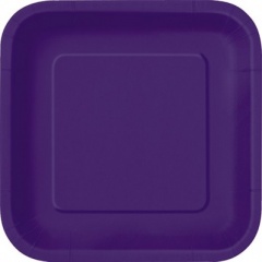 16 DEEP PURPLE 7'' SQUARE PLATES