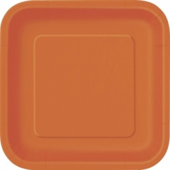 16 Pmpkn Orange 7'' Square Plte