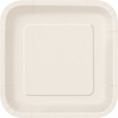 16 Ivory 7'' Square Plates