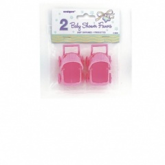 2 Baby Carriage Pink Favors