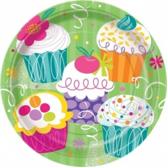 8 CUPCAKE PARTY 9'' PLATES