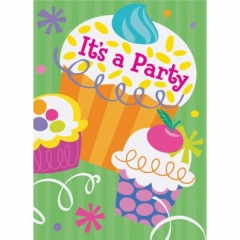 8 CUPCAKE PATRY INVITATIONS