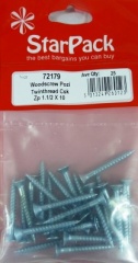 Star Pack Woodscrew Pozi Twinthread CSK BZP 10x1.1/2(72179)