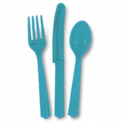 18 Assorted Cutlery Caribbean Teal