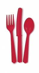 18 Assorted Cutlery Ruby Red