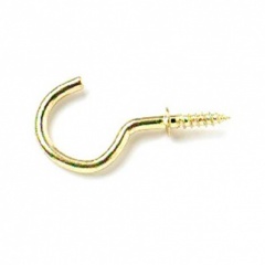 Shouldered Cup Hooks - 38mm Brass