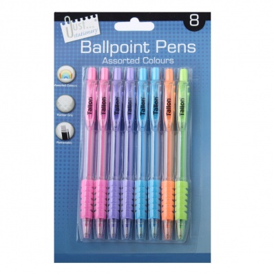 8 Ballpoint Pens 5 pastel Colours - Wholesalers of Hardware, Houseware ...