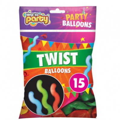 Twist Balloons 15Pk - Wholesalers of Hardware, Houseware & DIY Products