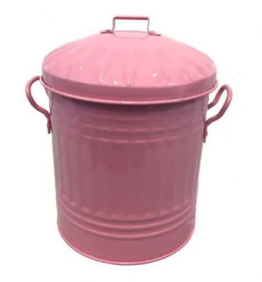 New Galvanised Pink mini bin (11