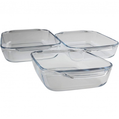 Pyrex 3 piece Optimum rectangular roaster set - boxed - 31 x 20cm + 35 ...