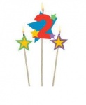 Candle Number ''2'' With Stars