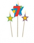 Candle Number ''7'' With Stars