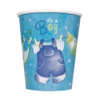 8 Blue Clothesline Baby Shower 9oz Cup