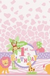 Pink Safari 1st Birthday Table Cover 54'' x 84''