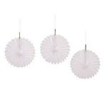 3 Decorative Fan 6'' White