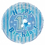 18'' Pkg 1st Bday Blu Prism Bln