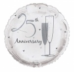 Simon Elvin 25th Wedding Anni Foil Balloons